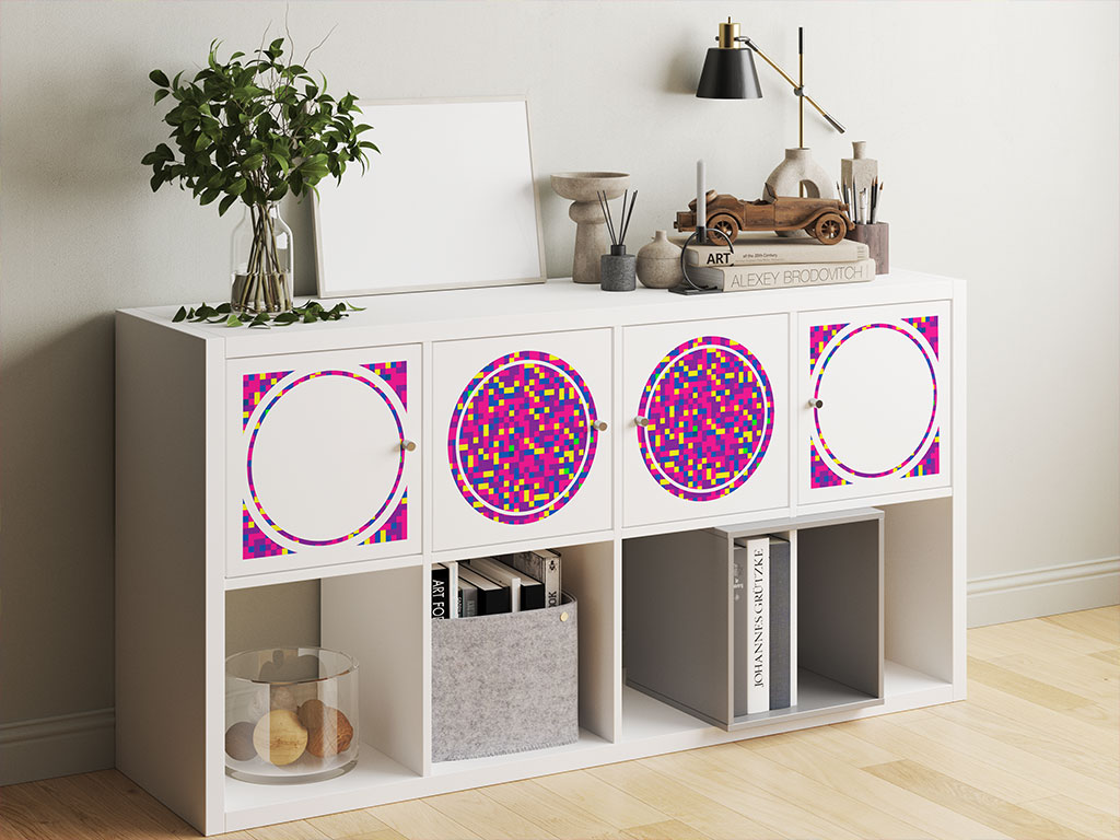 Psychedelic Phlox Pixel DIY Furniture Stickers