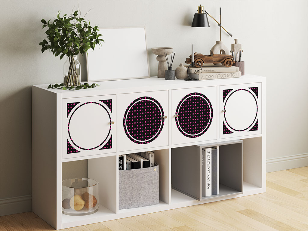 Fierce Fuchsia Polka Dot DIY Furniture Stickers