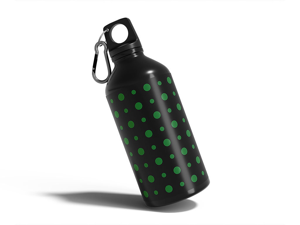Grass Green Polka Dot Water Bottle DIY Stickers