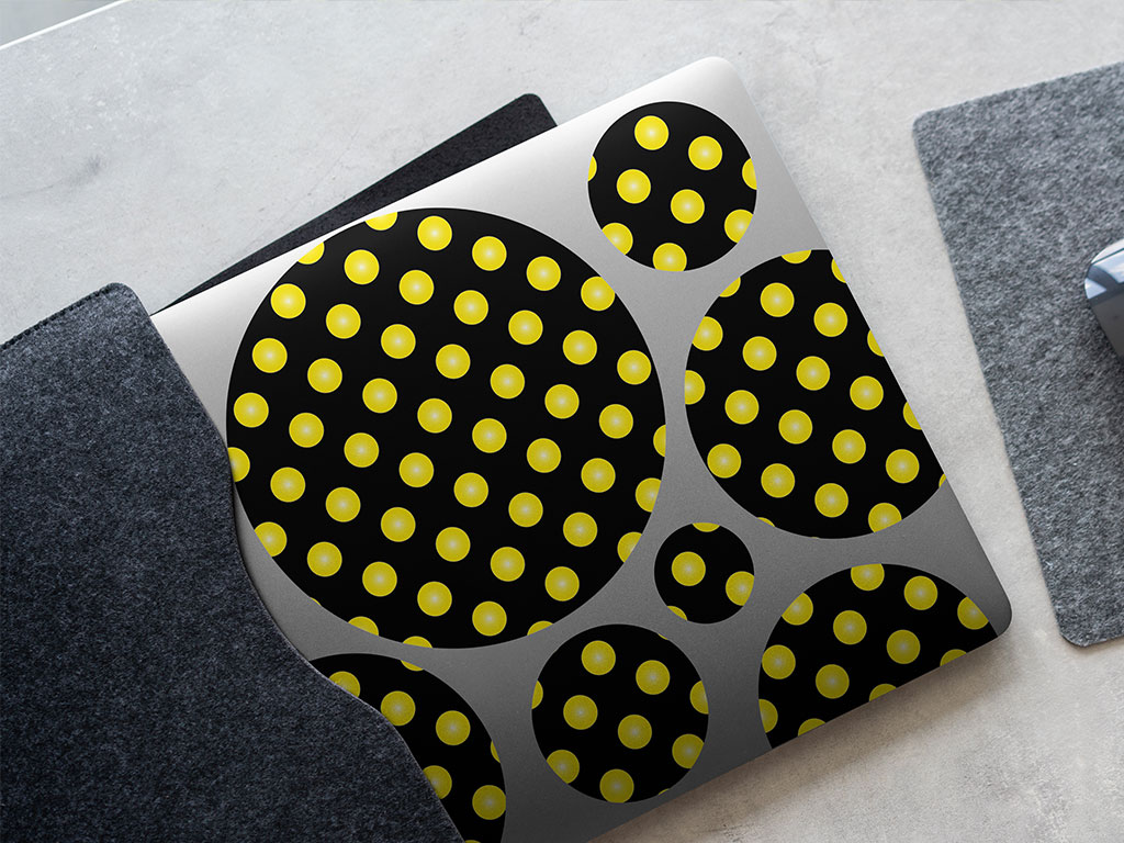 Hi Yellow Polka Dot DIY Laptop Stickers