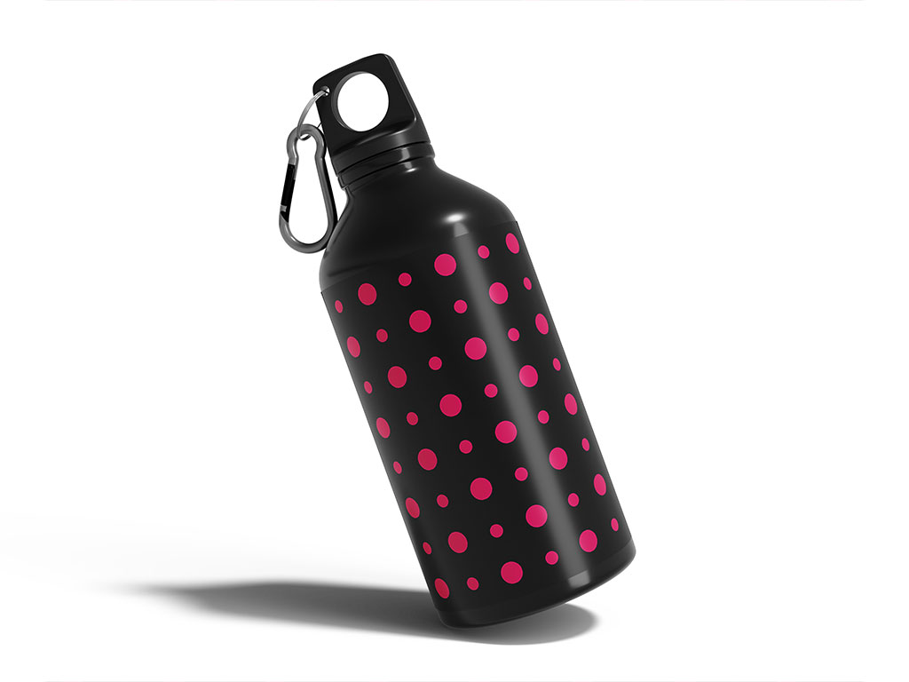 Hot Pink Polka Dot Water Bottle DIY Stickers