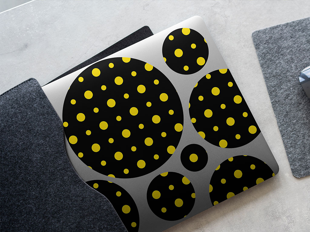 Sunshine Yellow Polka Dot DIY Laptop Stickers