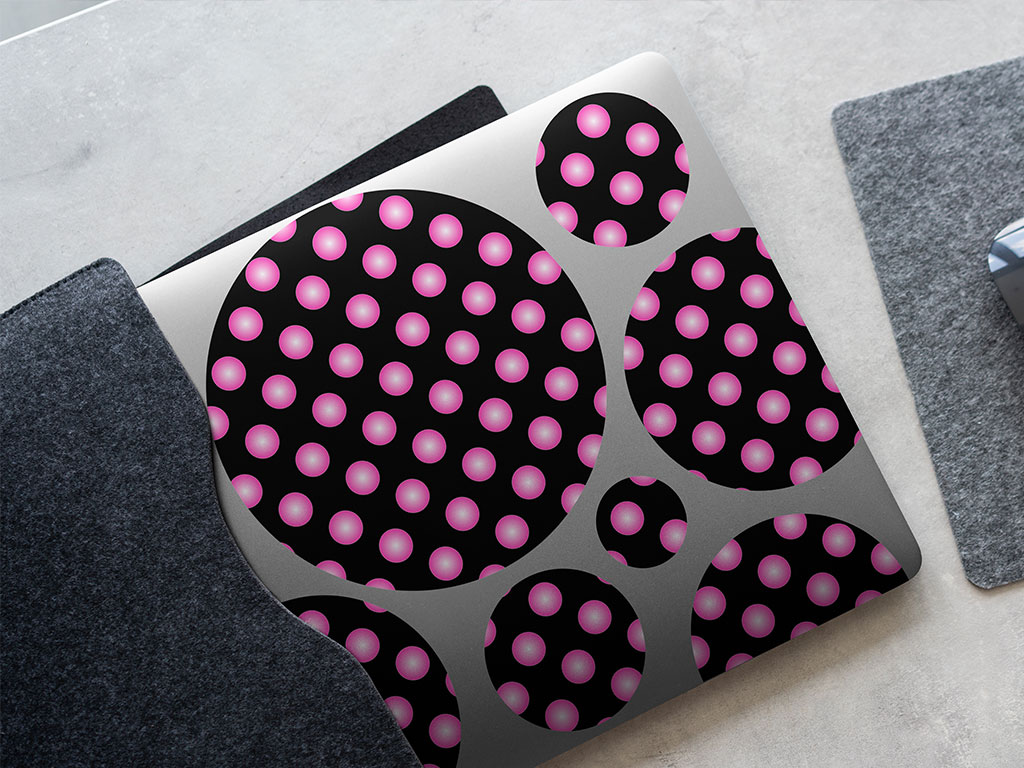 Sweetheart Pink Polka Dot DIY Laptop Stickers