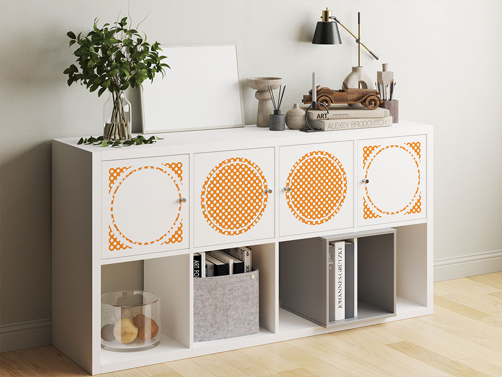Apricot Orange Polka Dot DIY Furniture Stickers