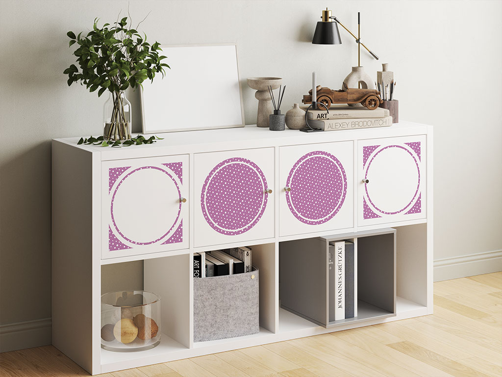 Bright Lilac Polka Dot DIY Furniture Stickers
