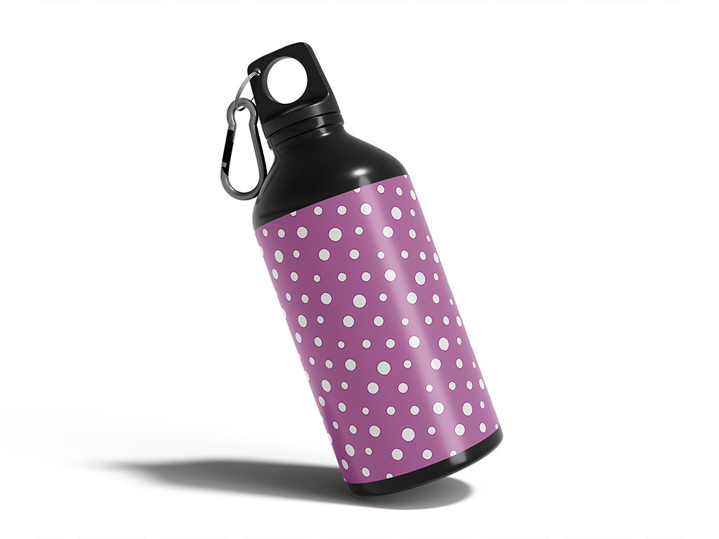 Bright Lilac Polka Dot Water Bottle DIY Stickers