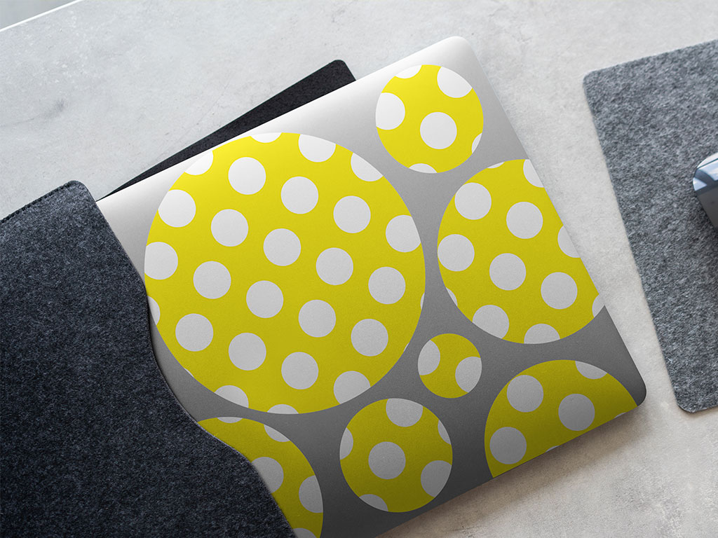 Bumblebee Yellow Polka Dot DIY Laptop Stickers