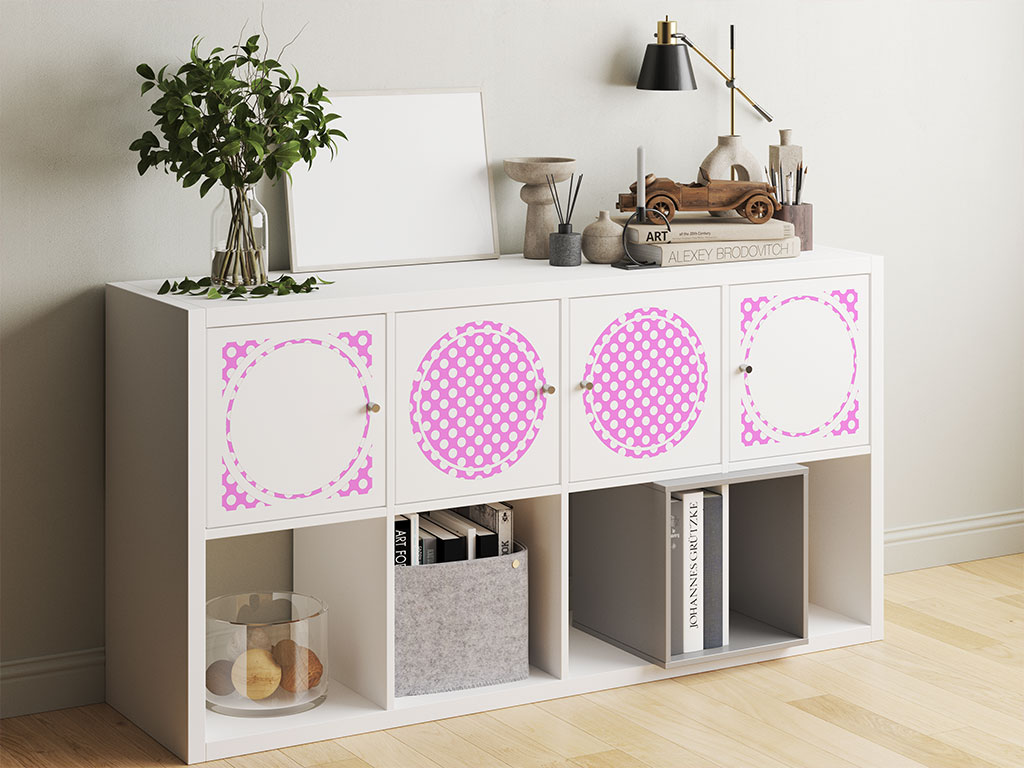 Carnation Pink Polka Dot DIY Furniture Stickers