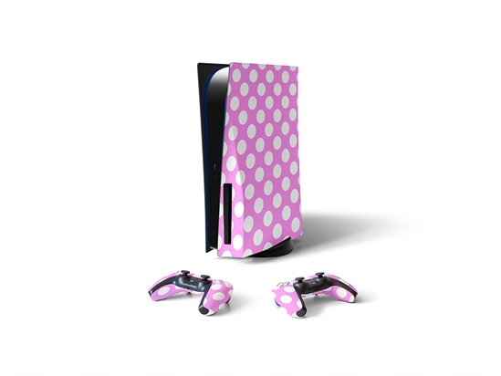Carnation Pink Polka Dot Sony PS5 DIY Skin