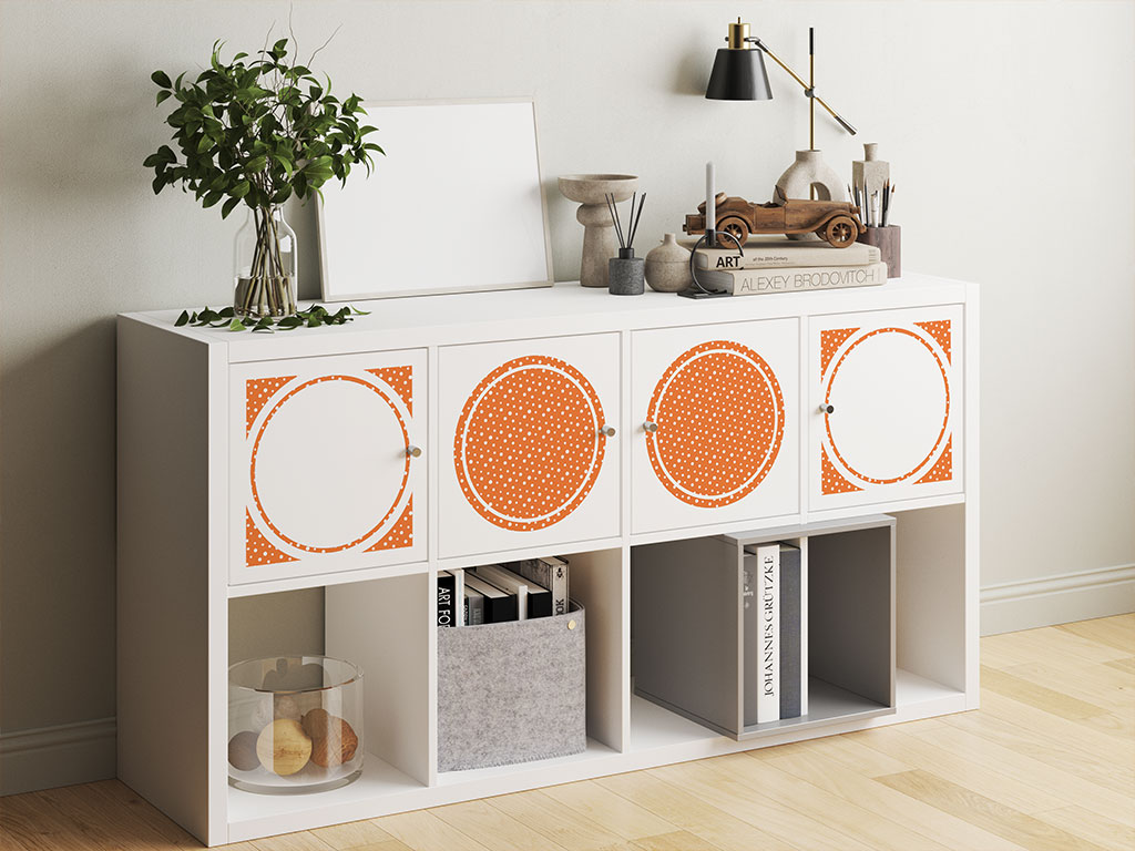 Carrot Orange Polka Dot DIY Furniture Stickers