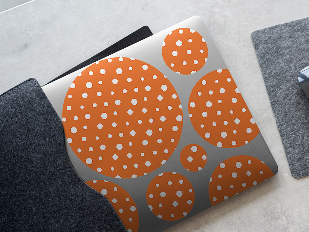 Carrot Orange Polka Dot DIY Laptop Stickers