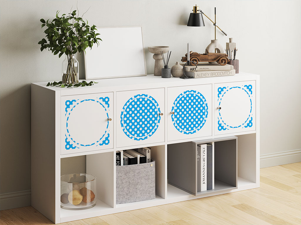 Electric Blue Polka Dot DIY Furniture Stickers