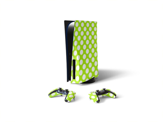 Green Lizard Polka Dot Sony PS5 DIY Skin