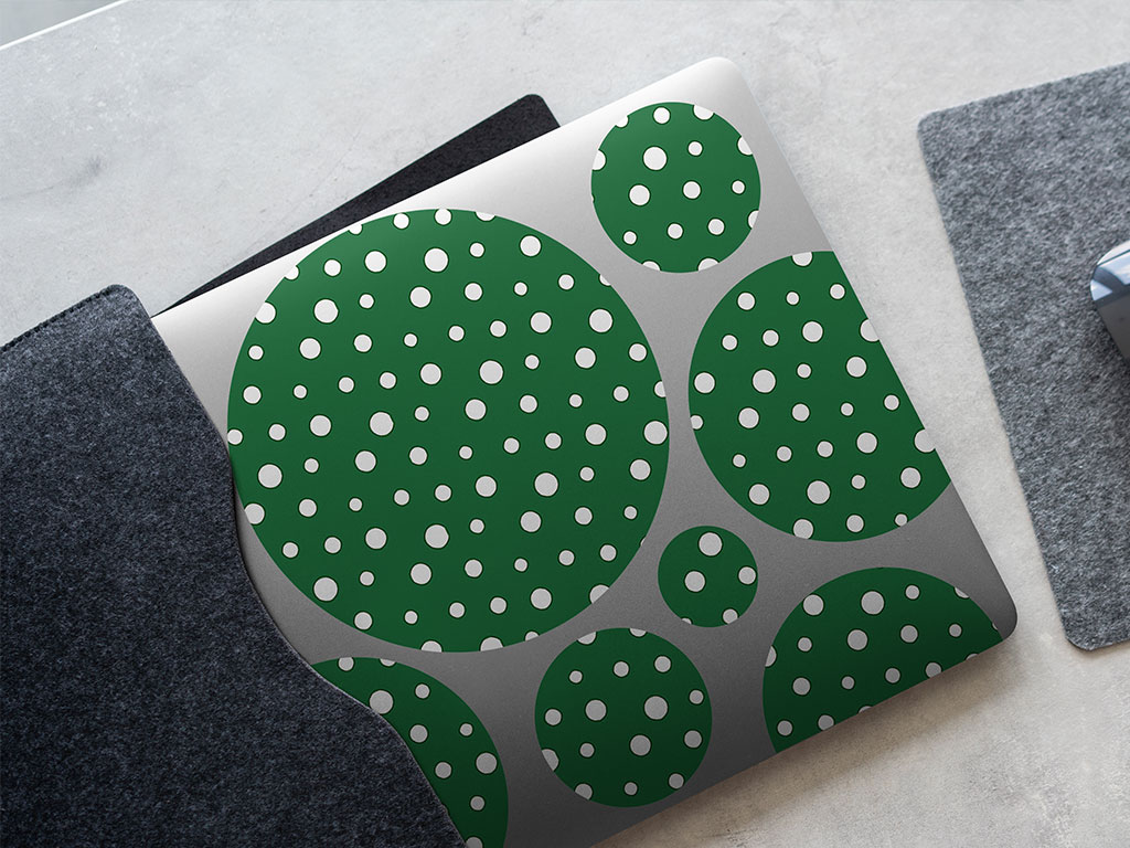 Hunter Green Polka Dot DIY Laptop Stickers