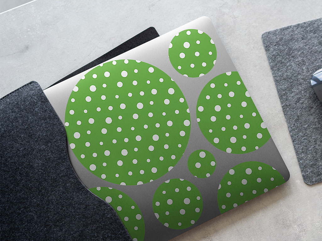 Pear Green Polka Dot DIY Laptop Stickers