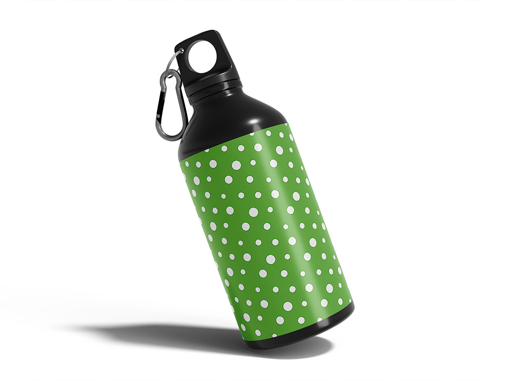 Pear Green Polka Dot Water Bottle DIY Stickers