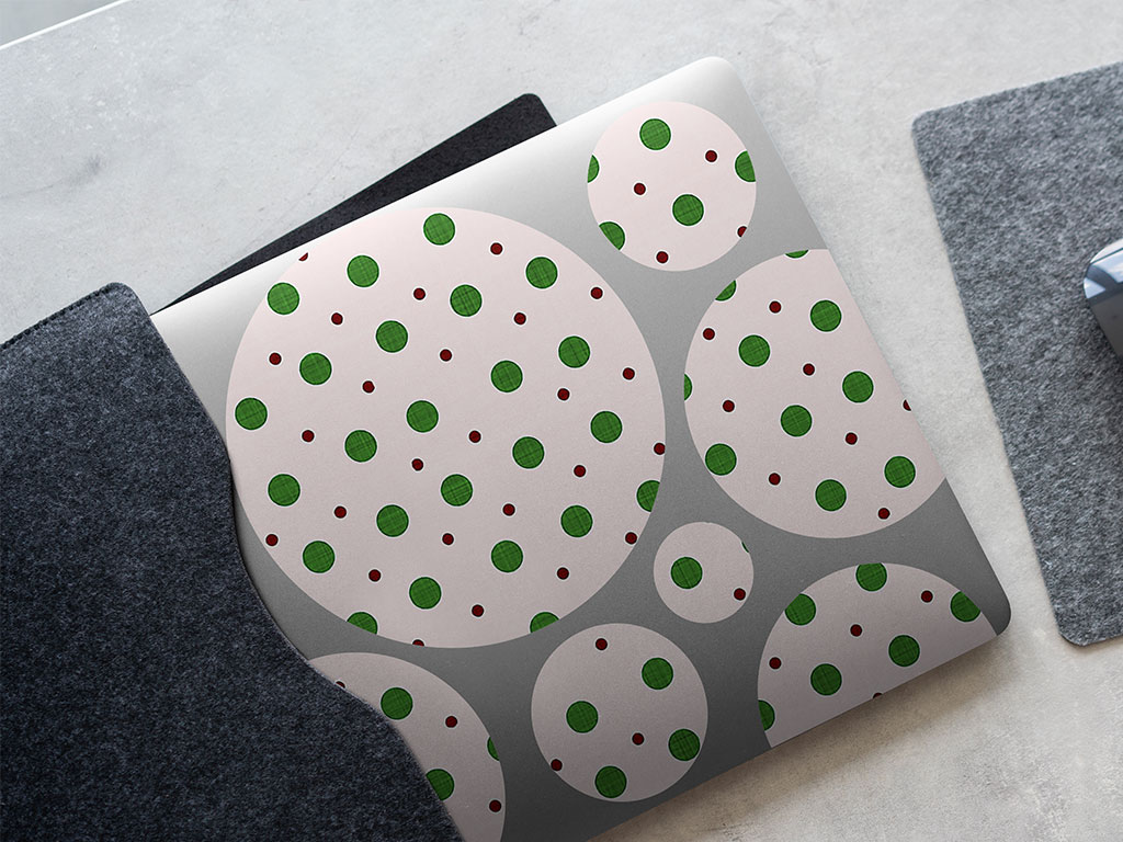 Green Baubles Polka Dot DIY Laptop Stickers