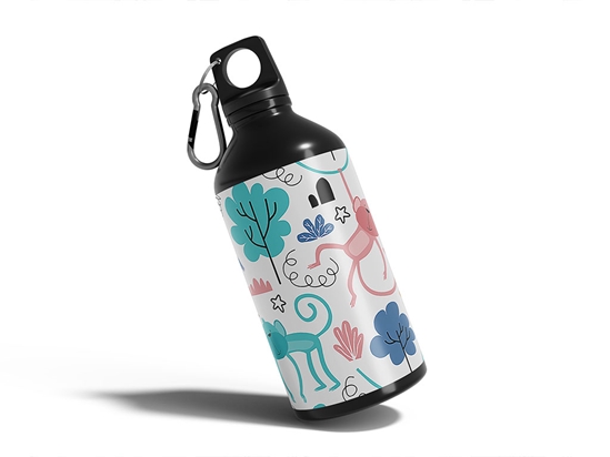 Pastel Jungle Animal Water Bottle DIY Stickers