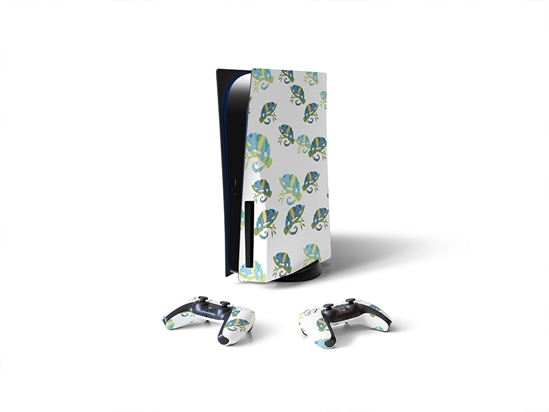 Navy Chameleons Animal Sony PS5 DIY Skin