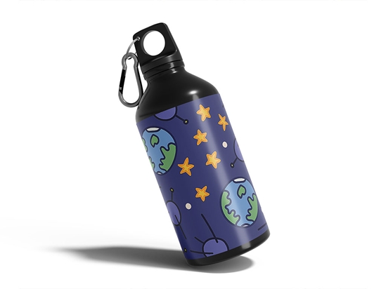 Off Planet Science Fiction Water Bottle DIY Stickers