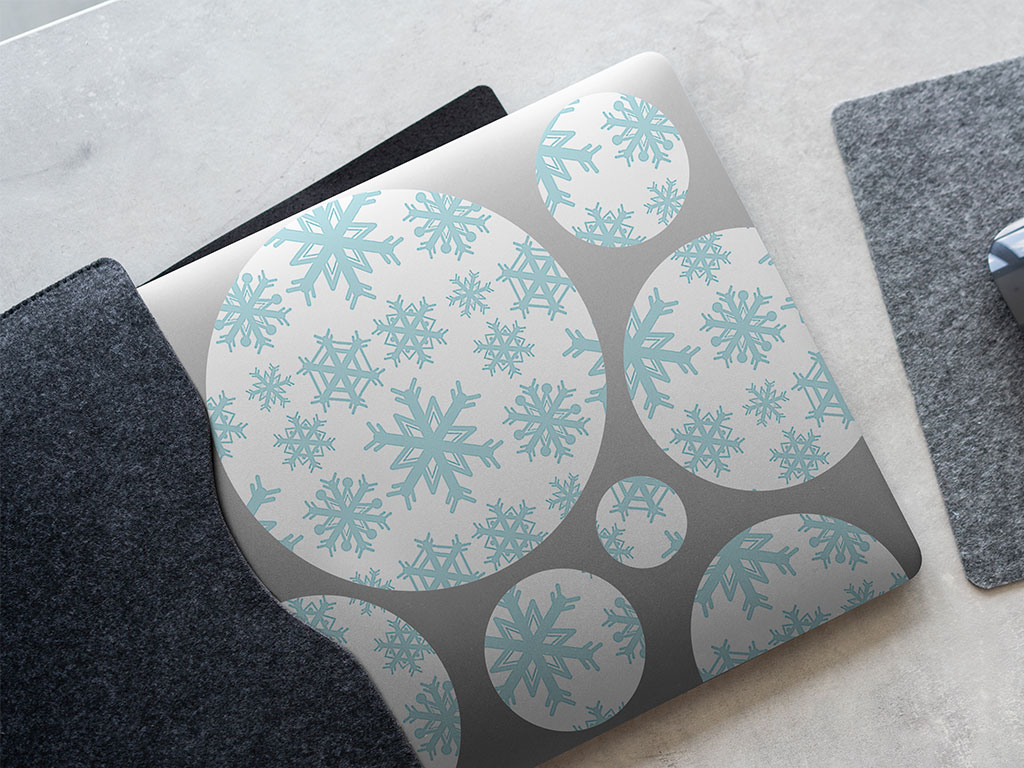 White Winter Snowflake DIY Laptop Stickers