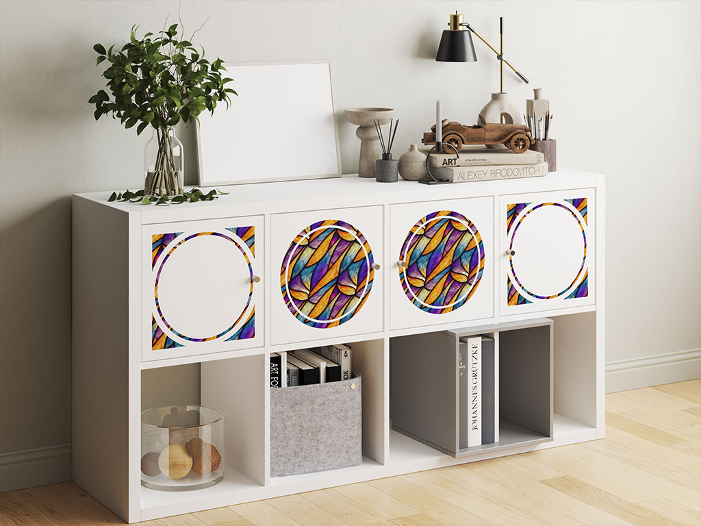 Falling Leaves Stained Glass DIY Furniture Stickers