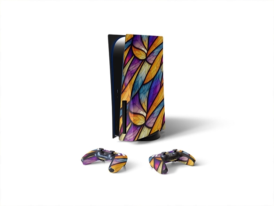 Falling Leaves Stained Glass Sony PS5 DIY Skin