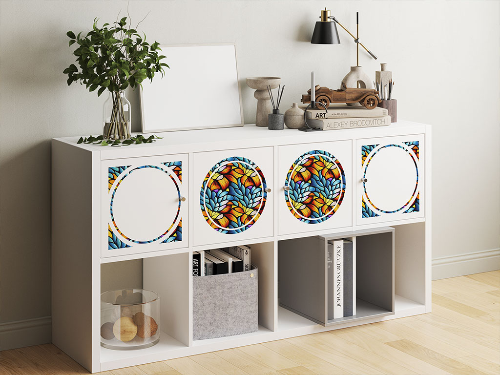 Floating Leaves Stained Glass DIY Furniture Stickers