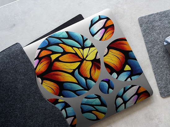 Floating Leaves Stained Glass DIY Laptop Stickers