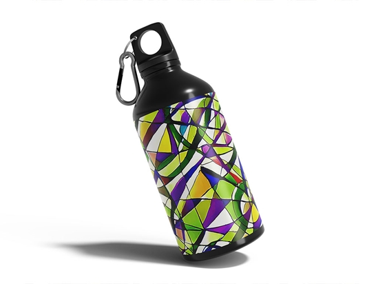 Purple Slashes Stained Glass Water Bottle DIY Stickers