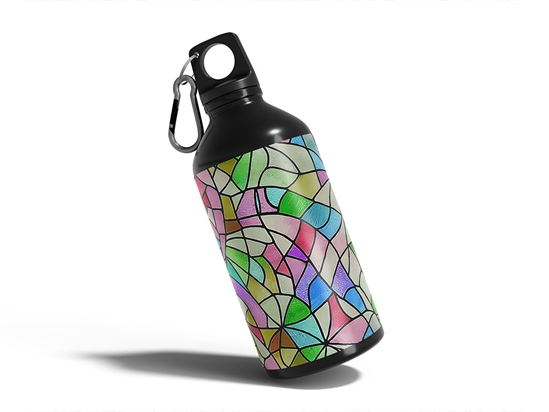 Rainbow Fragments Stained Glass Water Bottle DIY Stickers