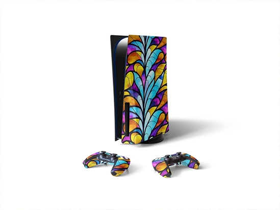 Rising Stalks Stained Glass Sony PS5 DIY Skin