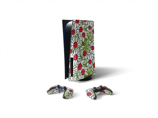 Rose Buds Stained Glass Sony PS5 DIY Skin