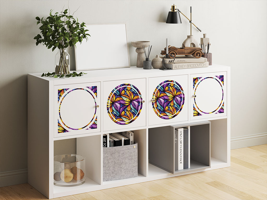 Smooth Petals Stained Glass DIY Furniture Stickers