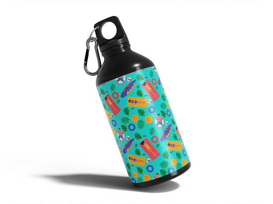 Float On Summertime Water Bottle DIY Stickers
