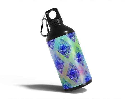 Diamond Ocean Tie Dye Water Bottle DIY Stickers