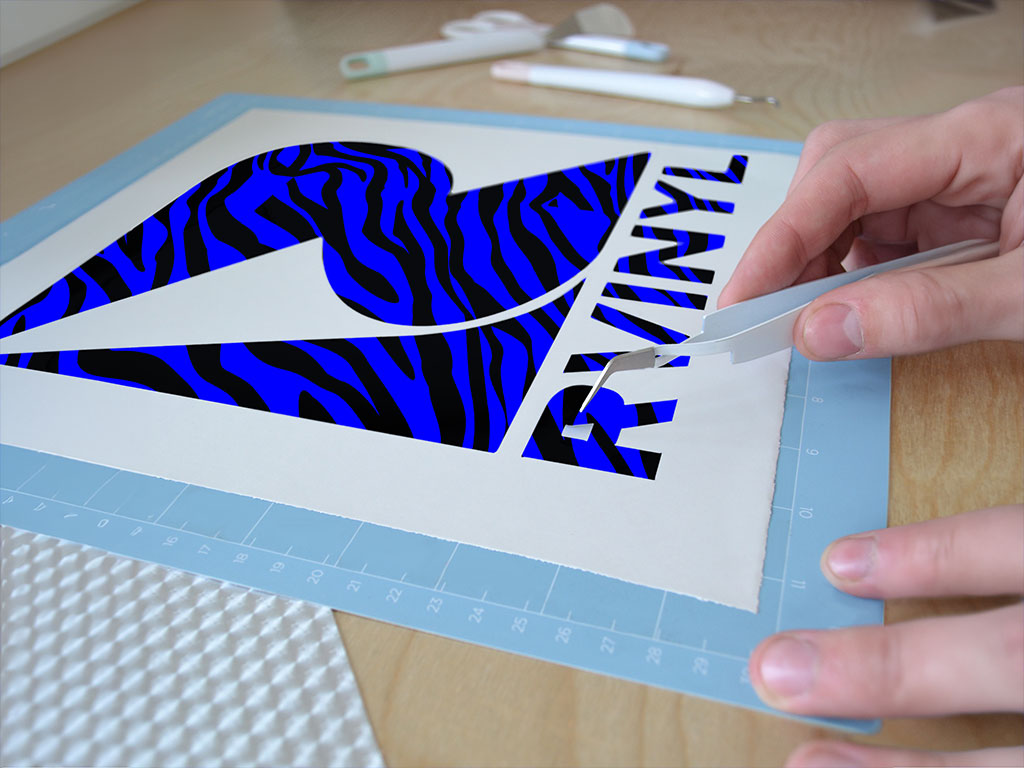 Blue Tiger Animal Print Easy Weed Craft Vinyl