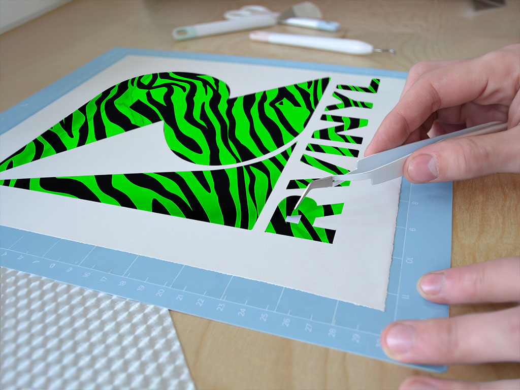 Green Tiger Animal Print Easy Weed Craft Vinyl