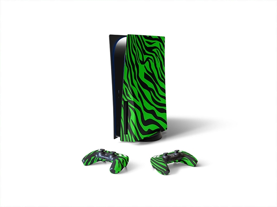Green Tiger Animal Print Sony PS5 DIY Skin