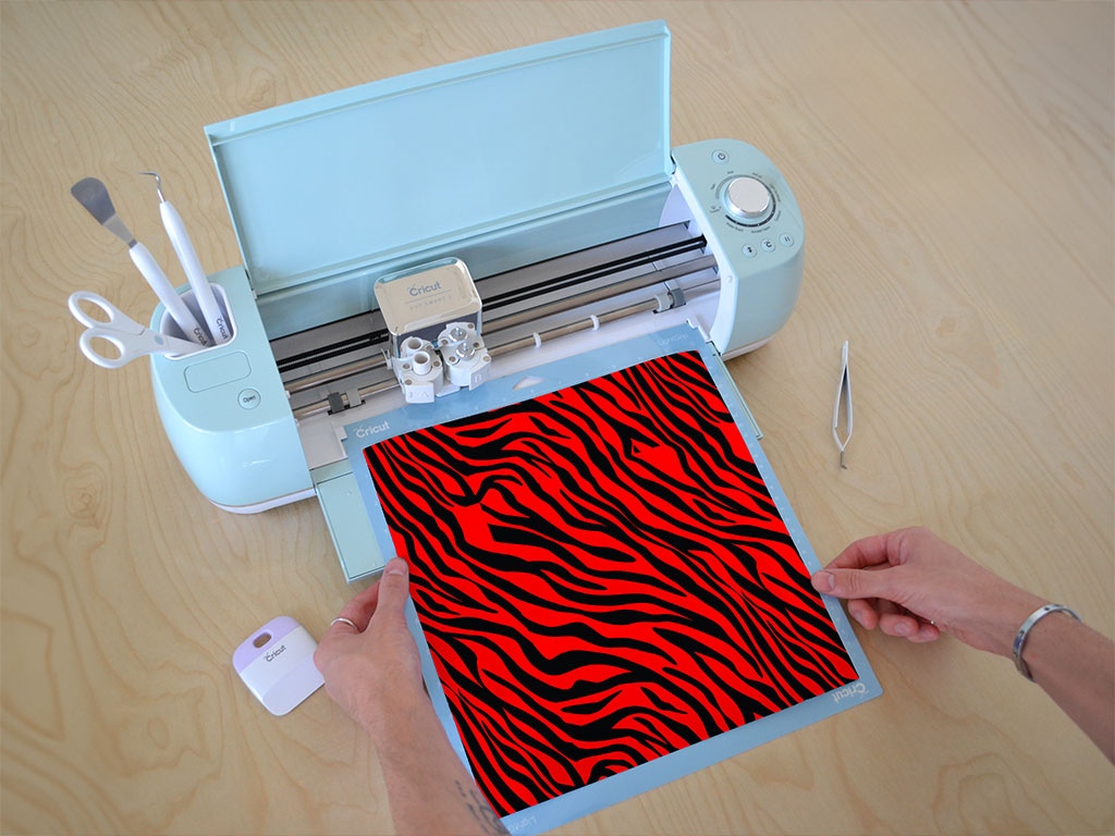 Red Tiger Animal Print Cricut Compatible Vinyl