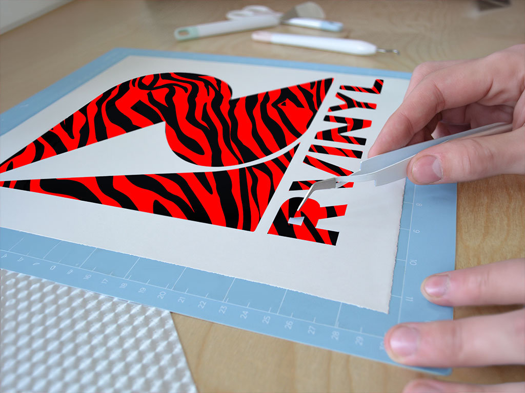 Red Tiger Animal Print Easy Weed Craft Vinyl