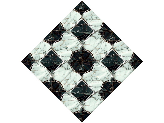 Checkered Flower Tile Vinyl Wrap Pattern