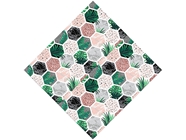Hollyhock Hexagonal Tile Vinyl Wrap Pattern