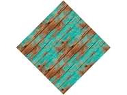 Distressed Aquamarine Wood Plank Vinyl Wrap Pattern