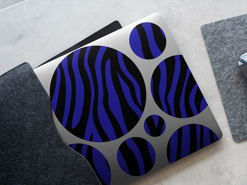 Blue Zebra Animal Print DIY Laptop Stickers