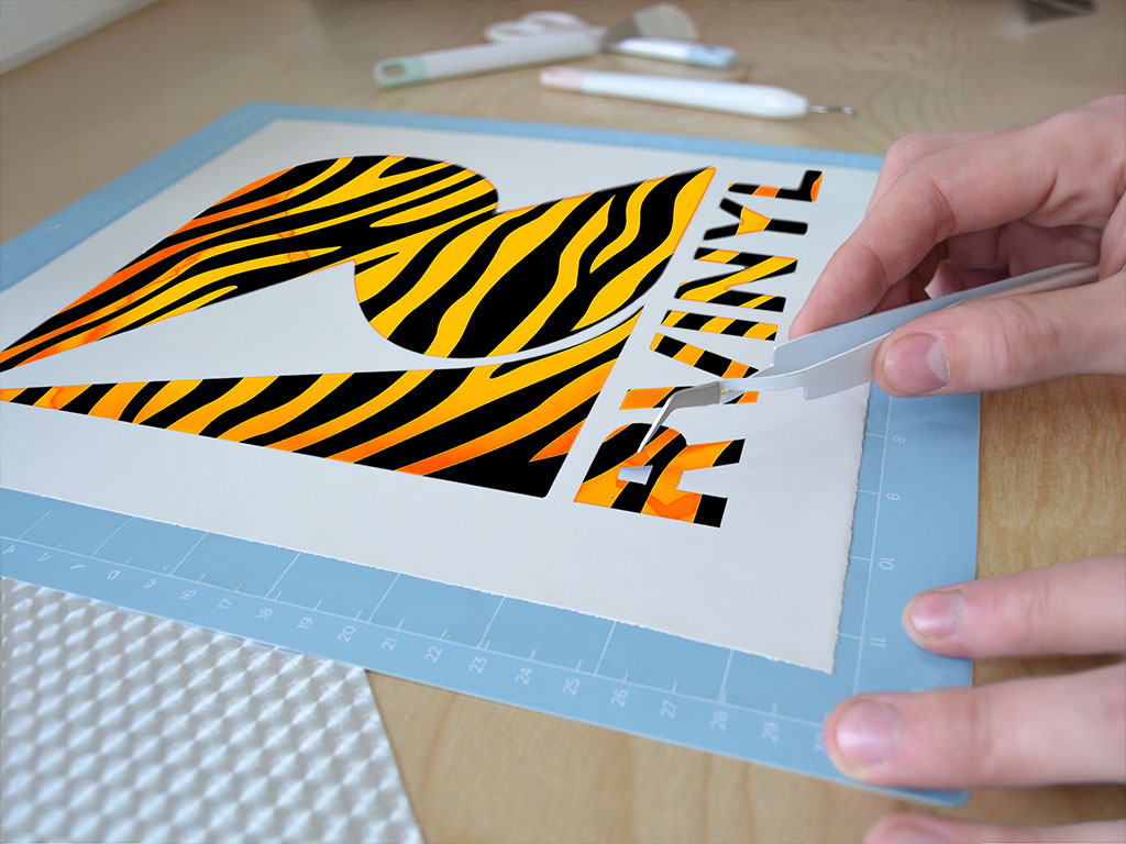 Orange Zebra Animal Print Easy Weed Craft Vinyl