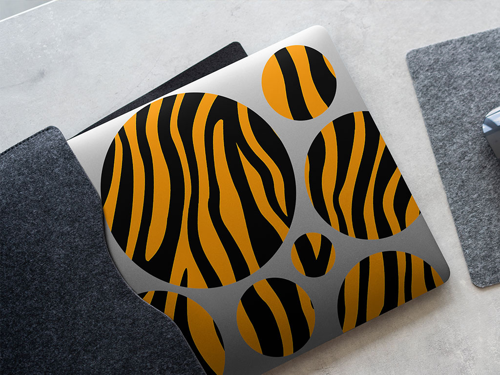 Orange Zebra Animal Print DIY Laptop Stickers
