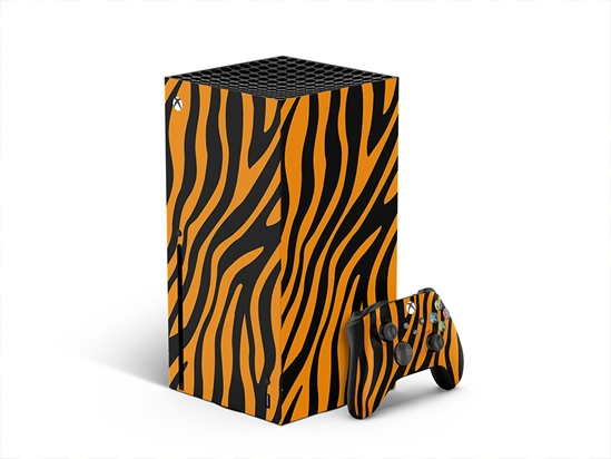 Orange Zebra Animal Print XBOX DIY Decal