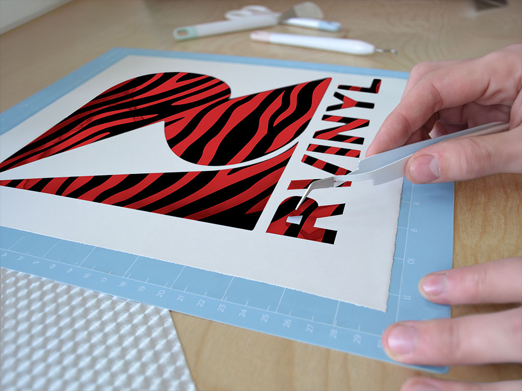 Red Zebra Animal Print Easy Weed Craft Vinyl