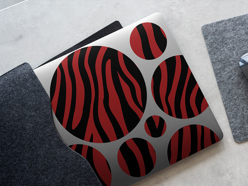 Red Zebra Animal Print DIY Laptop Stickers